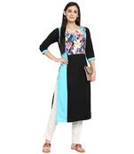 Multicolor Crepe Printed Stitched Kurti