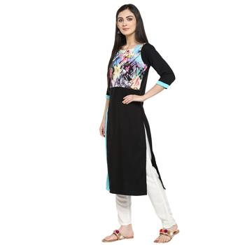 Multicolor Crepe Printed Stitched Kurti 4