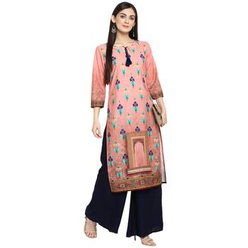 Multicolor Crepe Printed Stitched Kurti 1