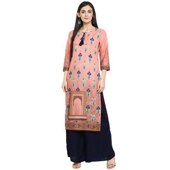 Multicolor Crepe Printed Stitched Kurti 2