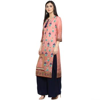 Multicolor Crepe Printed Stitched Kurti 4