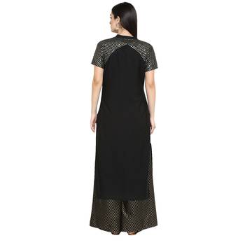 Black Crepe Printed Stitched Kurti 3