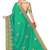 Turquoise embroidered art silk saree with blouse