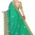 Turquoise embroidered art silk saree with blouse