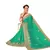 Turquoise embroidered art silk saree with blouse