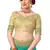 Turquoise embroidered art silk saree with blouse