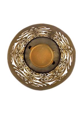 H & W Copper Metal Table Candle Holder for Diwali- Set of 1 (7 x 7 x 11.5 cm) 2
