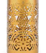 H & W Copper Metal Table Candle Holder for Diwali- Set of 1 (7 x 7 x 11.5 cm)