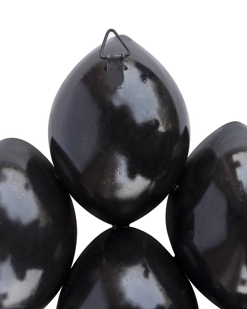 H & W Black/Gold Metal Wall D  cor Candle Holder for Diwali- Set of 1 (24 x 36 x 7 cm)