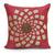 H & W Red Cushion Cover with Satin Stitch Embroidery & Bead Work in Poly Dupion Fabric- Set of 1 (30 X 30 Cm)