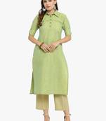 Lime woven cotton kurtis