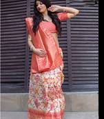 Multicolor woven banarasi saree with blouse