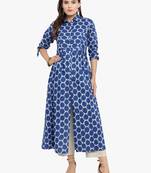 Indibelle Blue woven cotton kurtis