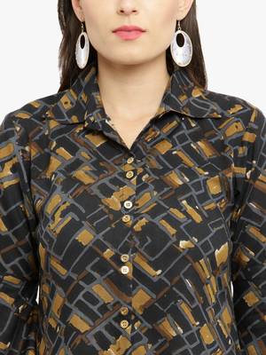 Indibelle Black woven viscose rayon kurtis 2