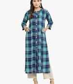 Indibelle Green woven viscose rayon kurtis