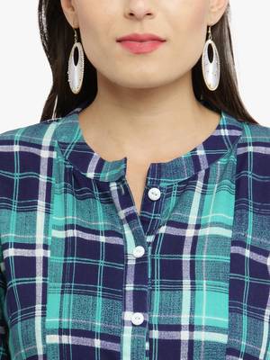 Indibelle Green woven viscose rayon kurtis 2