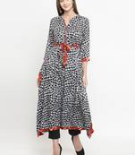 Indibelle Black woven viscose rayon kurtis