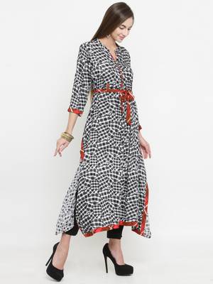 Indibelle Black woven viscose rayon kurtis 5