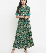Green woven viscose rayon kurtis