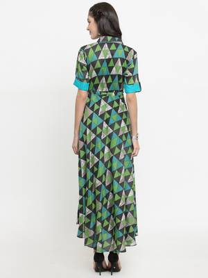 Green woven viscose rayon kurtis 3