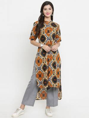 Indibelle Multicolor woven cotton kurtis 1