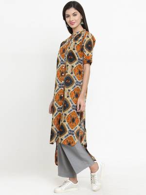 Indibelle Multicolor woven cotton kurtis 4