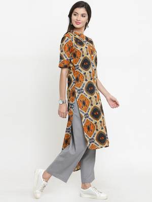 Indibelle Multicolor woven cotton kurtis 5