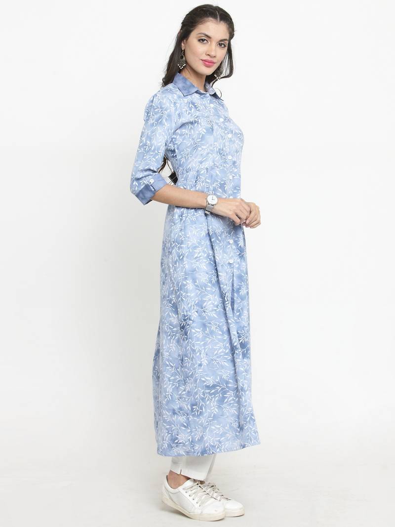 Lightblue woven cotton kurtis indibelle 2755512