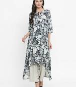 Indibelle Dark-green woven viscose rayon kurtis