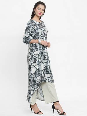 Indibelle Dark-green woven viscose rayon kurtis 5