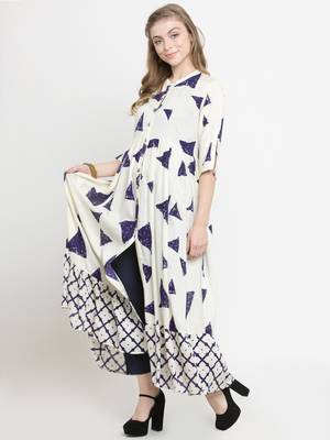 Indibelle Beige woven viscose rayon kurtis 4