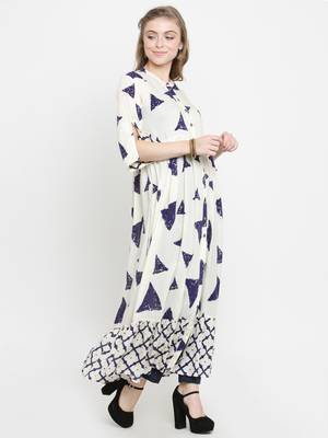 Indibelle Beige woven viscose rayon kurtis 5