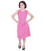Pink printed cotton kids-frocks