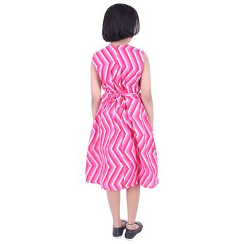 Pink printed cotton kids-frocks 2