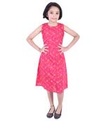Pink printed cotton kids-frocks