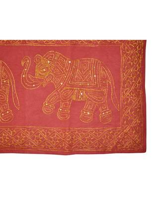 Lal Haveli Designer Embroidered Decorative wall Cotton Elephant wall Hanging 3