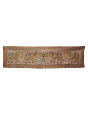 Designer Embroidery Work Cotton Tapestry wall Hanging Elephant 65 X 17 Inches 1