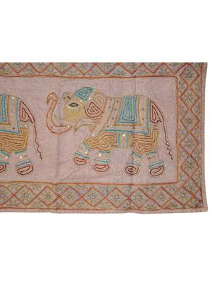 Designer Embroidery Work Cotton Tapestry wall Hanging Elephant 65 X 17 Inches 3