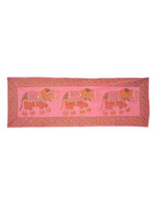 Lal Haveli Decorative Embroidered Elephant Cotton wall Hanging Tapestry 48 X 16 Inches 1