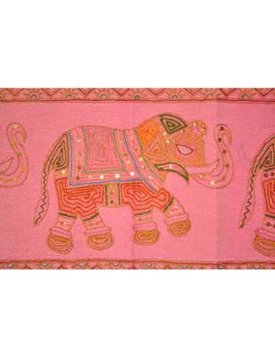 Lal Haveli Decorative Embroidered Elephant Cotton wall Hanging Tapestry 48 X 16 Inches 2