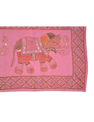 Lal Haveli Decorative Embroidered Elephant Cotton wall Hanging Tapestry 48 X 16 Inches 3