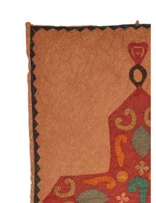Lal Haveli Cross Patchwork wall Hanging Ethnic Cotton Tapestry Vintage 36 X 53 Inches 3
