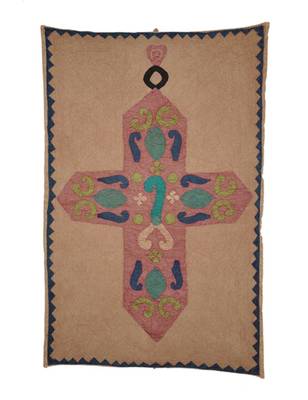 Lal Haveli Patchwork wall Hanging Cotton Vintage Tapestry Brown Table 36 X 53 Inches 1