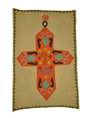 Lal Haveli Cotton wall Hanging Patchwork Tapestry Handmade Hanging Table 36 X 53 Inches 1