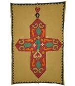 Lal Haveli Handmade Cotton Patchwork wall Hanging Ethnic Tapestry Throw Size 36 X 53 Inches