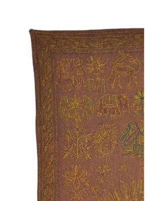 Lal Haveli Handmade Zari Embroidery wall Hanging Traditional Tapestry Cotton 33 X 57 Inches 3