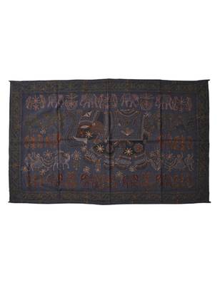 Lal Haveli Handmade Embroidery wall Hanging Vintage Cotton Tapestry 35 X 58 Inches 1