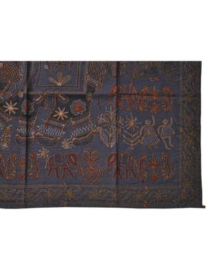 Lal Haveli Handmade Embroidery wall Hanging Vintage Cotton Tapestry 35 X 58 Inches 3