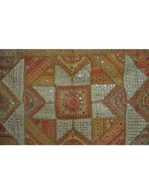 Embroidery wall Hanging wall Art Vintage Cotton Mirror Work 26 X 50 Inches 2