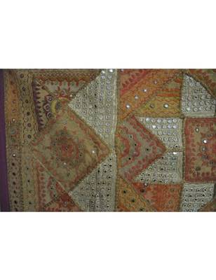 Embroidery wall Hanging wall Art Vintage Cotton Mirror Work 26 X 50 Inches 3